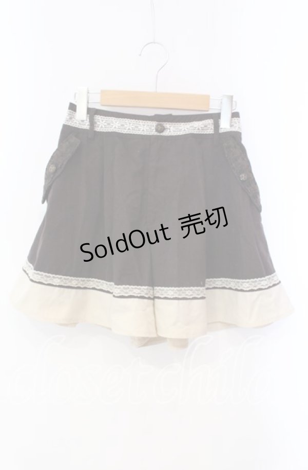 画像1: axes femme / レース切替キュロット  ブラウン O-25-10-28-061-AX-PA-IG-ZT167 (1)