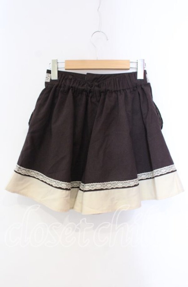 画像3: axes femme / レース切替キュロット  ブラウン O-25-10-28-061-AX-PA-IG-OS (3)