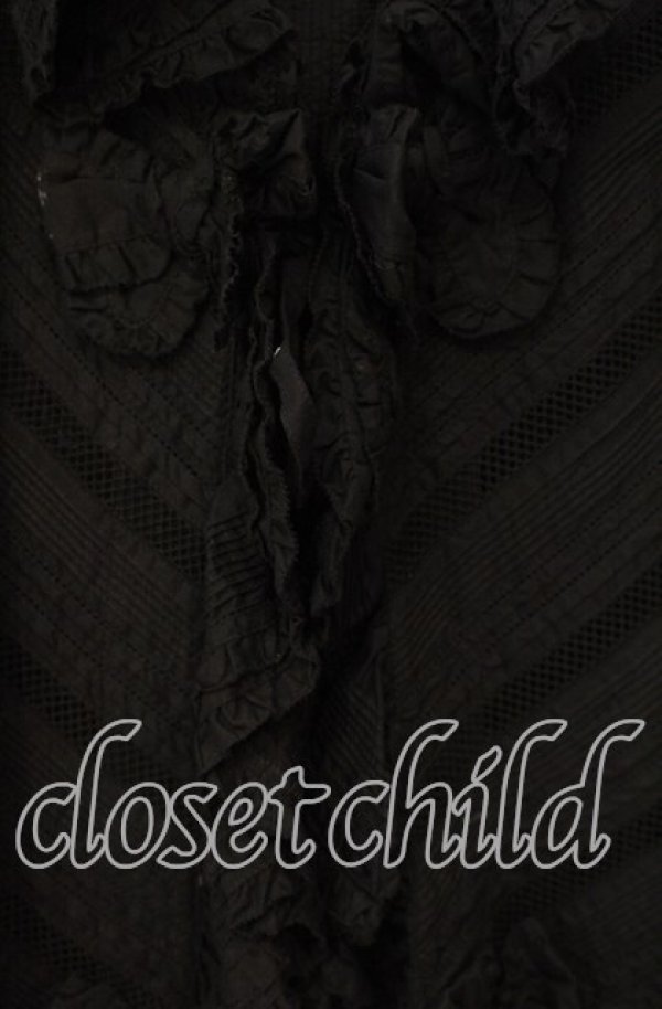 画像2: PINK HOUSE / タックフリル透かしベスト【お直しあり】  クロ O-25-10-28-065-LO-TO-IG-OS (2)