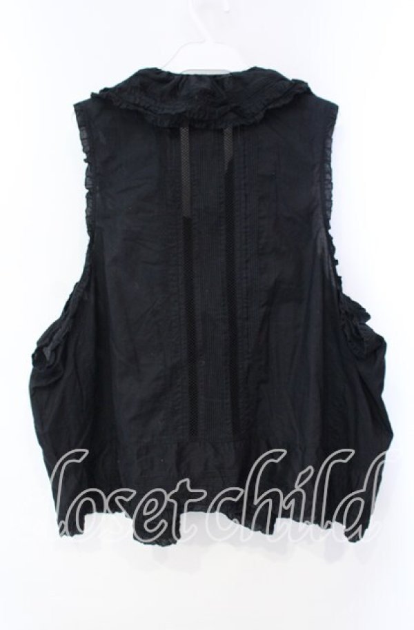 画像3: PINK HOUSE / タックフリル透かしベスト【お直しあり】  クロ O-25-10-28-065-LO-TO-IG-OS (3)
