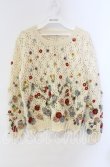 画像1: KANEKO ISAO / フラワーモチーフニット  アイボリー O-25-10-28-067-EL-TO-IG-OS (1)