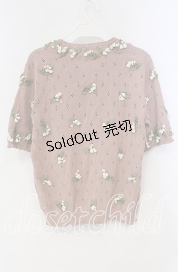 画像3: KANEKO ISAO / モチーフ付き半袖カーディガン  ピンク O-25-10-28-069-EL-TO-IG-OS (3)