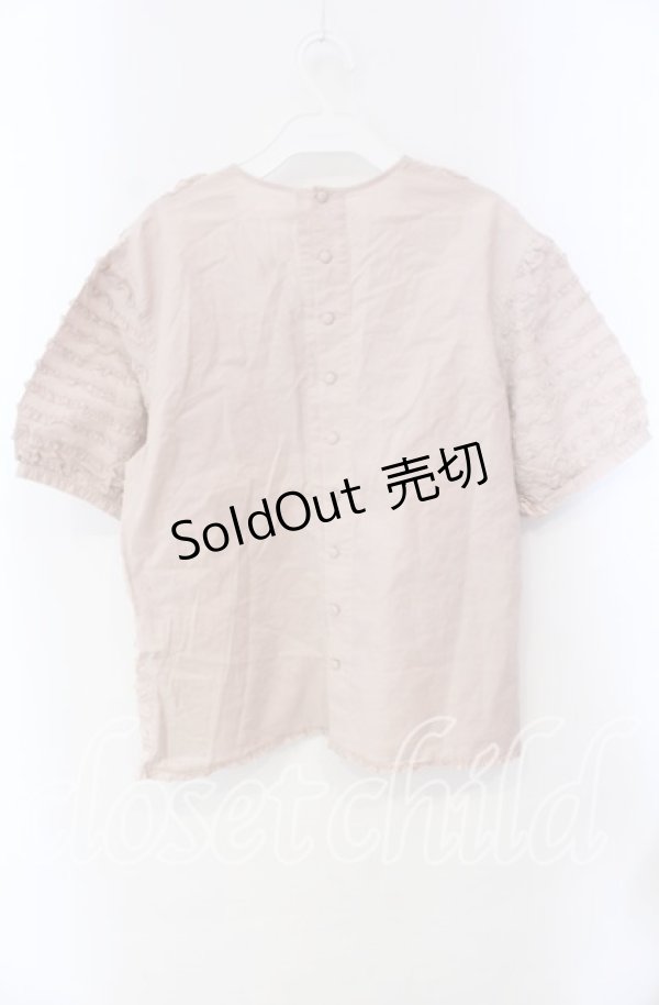 画像3: KANEKO ISAO / ピコフリルボーダー半袖ブラウス【お直しあり】  ピンク O-25-10-28-071-EL-BL-IG-OS (3)