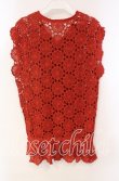 画像3: WONDERFUL WORLD / パッチワークかぎ編みベスト  アカ O-25-10-28-073-LO-TO-IG-OS (3)