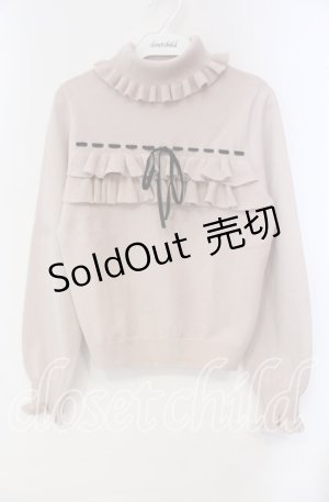 画像: Ank Rouge / リボン通しタートルニットプルオーバー M ピンク O-25-10-28-080-CA-TO-OW-OS