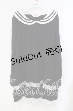 画像: Drug Honey / うさみみセーラーワンピース  ブラック×ホワイト O-25-10-28-092-PU-OP-IG-OS