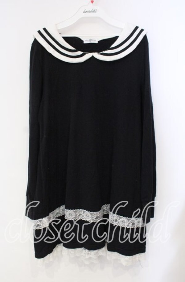 画像1: Drug Honey / うさみみセーラーワンピース  ブラック×ホワイト O-25-10-28-092-PU-OP-IG-OS (1)