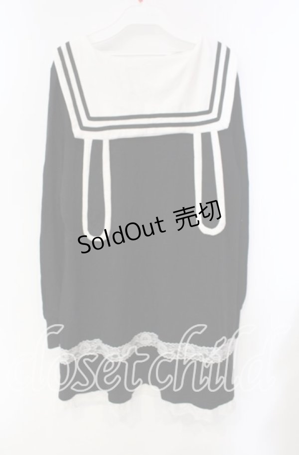 画像3: Drug Honey / うさみみセーラーワンピース  ブラック×ホワイト O-25-10-28-092-PU-OP-IG-OS (3)