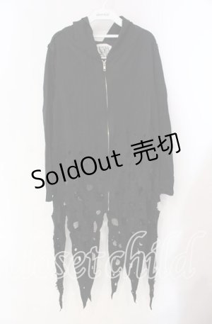 画像: STIGMATA / クラッシュダメージパーカー  ブラック O-25-10-28-096-GO-TO-IG-OS