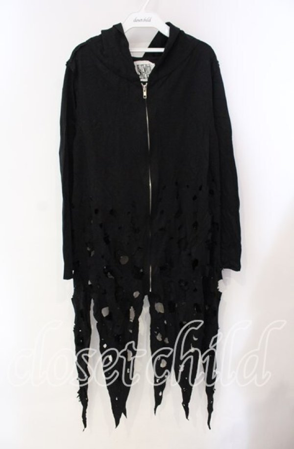 画像1: STIGMATA / クラッシュダメージパーカー  ブラック O-25-10-28-096-GO-TO-IG-OS (1)