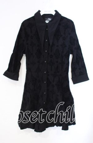 画像: KILL STAR / Vanda Flocked Collar Dress ドレス  ブラック O-25-10-28-097-SL-OP-IG-OS