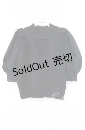 画像: EATME / 2WAYフリルニットトップス  クロ O-25-10-28-100-LO-TO-IG-OS