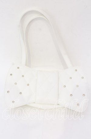 画像: Angelic Pretty / キルティング宝石リボンバッグ  シロ O-25-10-28-008-AP-BG-IG-ZT1029P