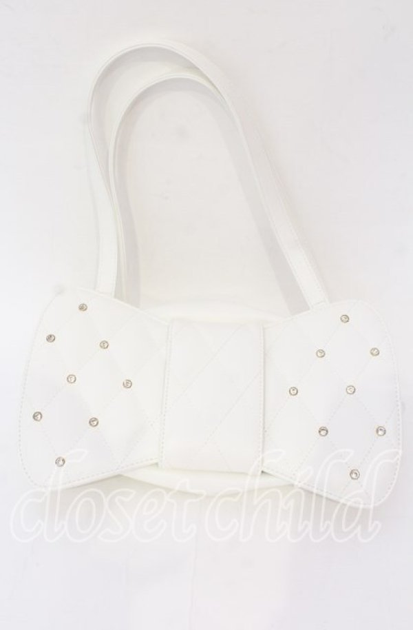 画像1: Angelic Pretty / キルティング宝石リボンバッグ  シロ O-25-10-28-008-AP-BG-IG-OS (1)