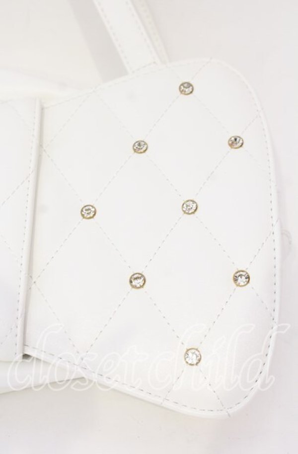 画像2: Angelic Pretty / キルティング宝石リボンバッグ  シロ O-25-10-28-008-AP-BG-IG-OS (2)