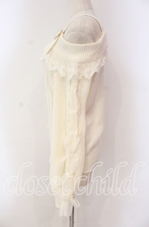 画像3: LIZ LISA / レースアップスリーブオフショルニット  オフ O-25-10-28-012-LO-TO-IG-OS (3)