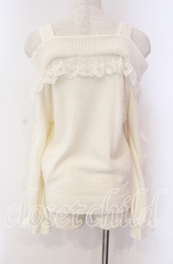 画像4: LIZ LISA / レースアップスリーブオフショルニット  オフ O-25-10-28-012-LO-TO-IG-OS (4)