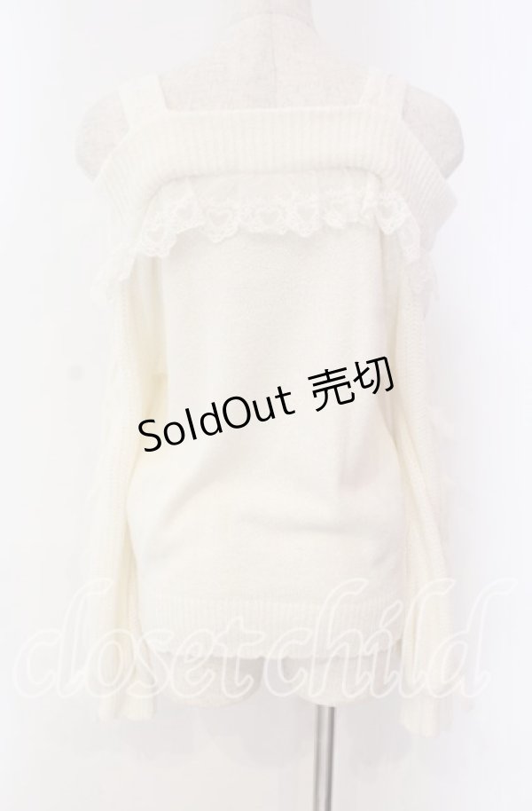 画像4: LIZ LISA / レースアップスリーブオフショルニット  オフ O-25-10-28-012-LO-TO-IG-OS (4)