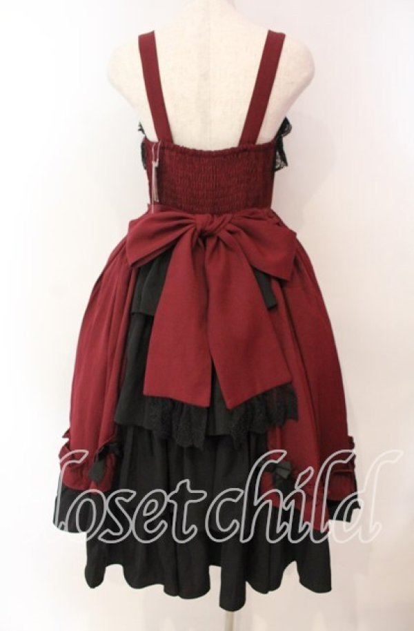 画像4: Chalmiere / 不思議の国のジャンパースカート M ワイン O-25-10-28-013-LO-OP-OW-OS (4)