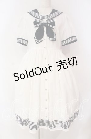 画像: La Vie en Rose（海外ロリィタ） / セーラーワンピース M シロ×ネイビー O-25-10-28-016-LO-OP-IG-OS