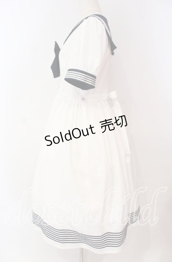 画像3: La Vie en Rose（海外ロリィタ） / セーラーワンピース M シロ×ネイビー O-25-10-28-016-LO-OP-IG-OS (3)