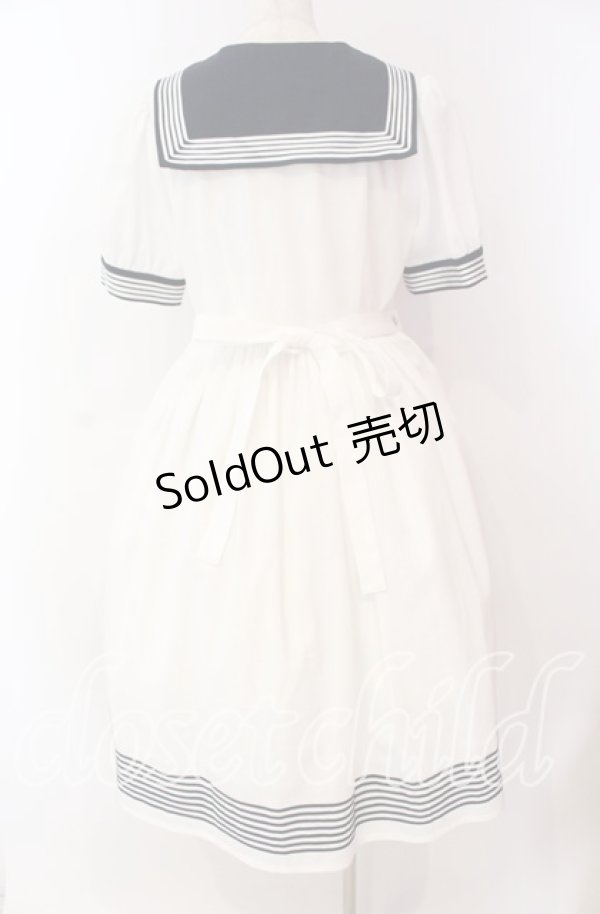 画像4: La Vie en Rose（海外ロリィタ） / セーラーワンピース M シロ×ネイビー O-25-10-28-016-LO-OP-IG-OS (4)