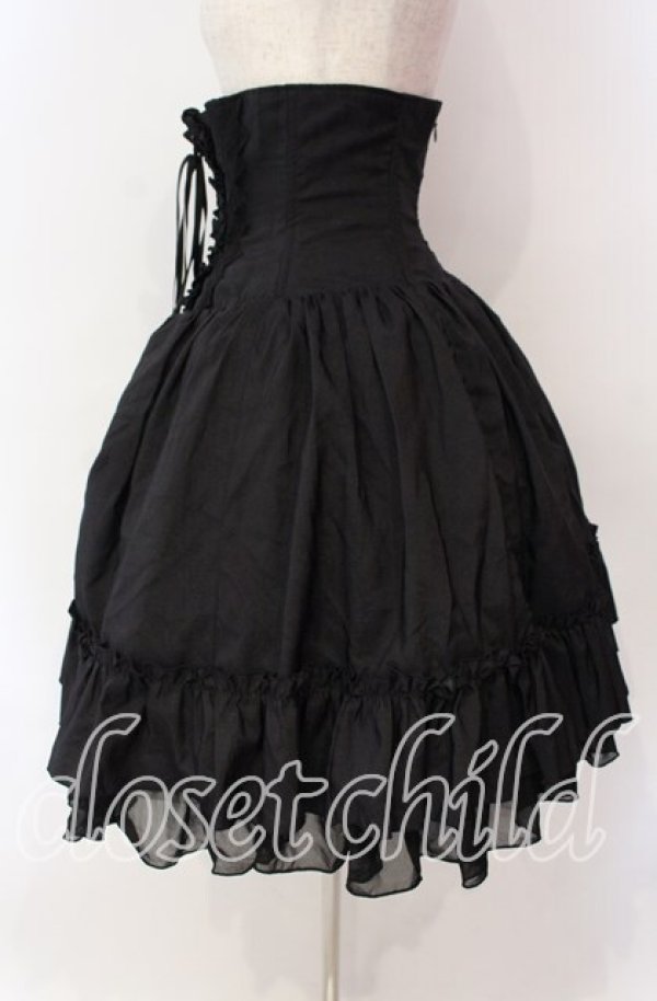 画像3: ATELIER PIERROT / バッスルコルセットスカート  ブラック O-25-10-28-018-EL-SK-IG-OS (3)