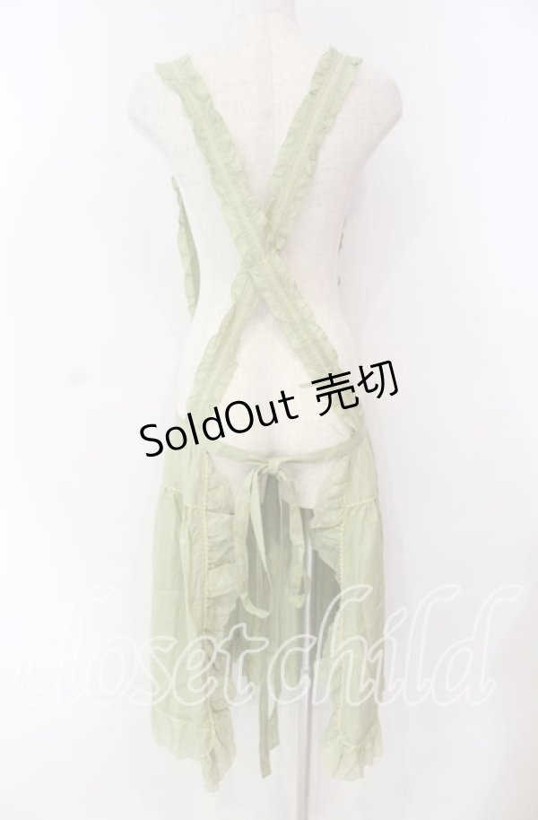 画像4: PINK HOUSE / スカラップ刺繍フリルタブリエ  ミント O-25-10-28-021-LO-SK-IG-OS (4)