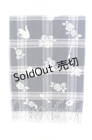 画像: axes femme / 薔薇柄大判ストール  ネイビー O-25-10-29-001-AX-ZA-OW-ZT511