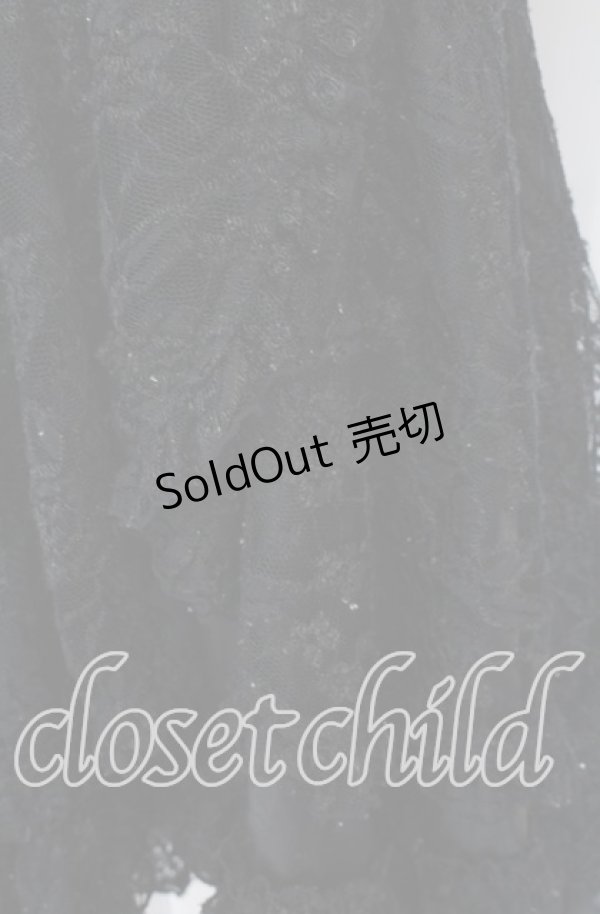 画像2: H jelly / プリントフリルレースベビードール  ブラック×レッド O-25-10-29-005-HN-OP-IG-OS (2)