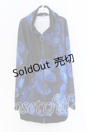 画像: NieR Clothing / 海月ZIP OUTER  ブラック×ブルー O-25-10-29-034-PU-TO-IG-OS