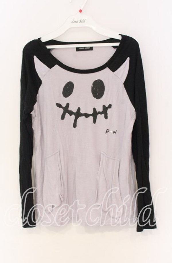 画像1: PEACE NOW / エビィちゃんラグランカットソー M ラベンダー×ブラック O-25-10-29-035-PU-TO-IG-OS (1)