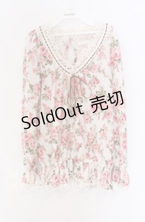 画像: LIZ LISA / 花柄起毛チュニック  オフ×ピンク O-25-10-29-042-LO-TO-IG-OS