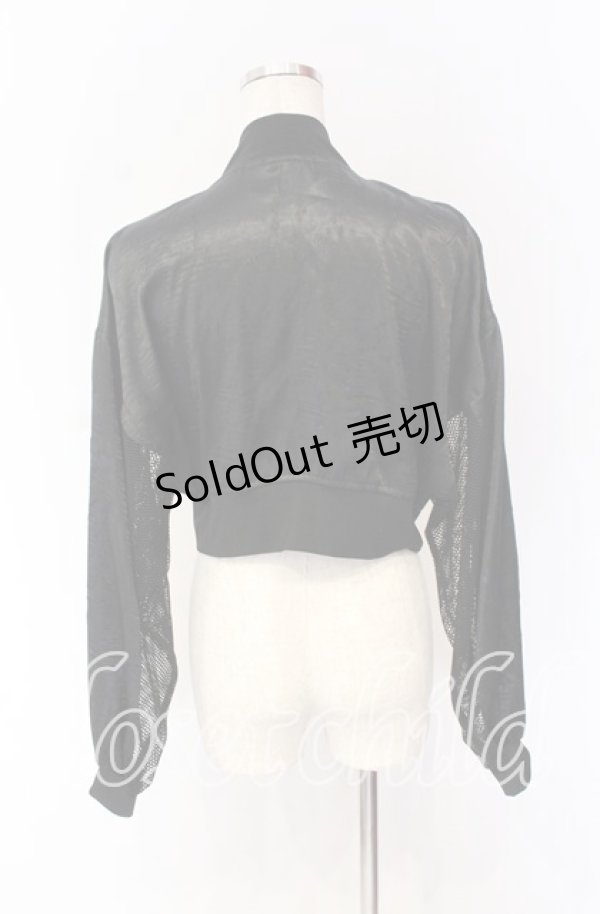 画像3: Qutie Frash / ミリタリーメッシュショートブルゾン  ブラック O-25-10-29-007-QU-JA-IG-ZI (3)