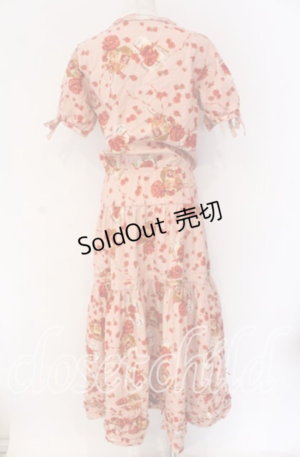 画像4: PINK HOUSE / ハートローズ柄半袖ワンピース  ピンク O-25-10-29-055-LO-OP-IG-OS (4)