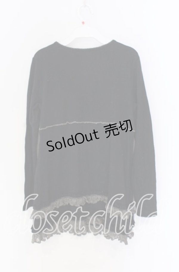 画像3: PINK HOUSE / 裾レースカットソー  クロ O-25-10-29-057-LO-TO-IG-OS (3)