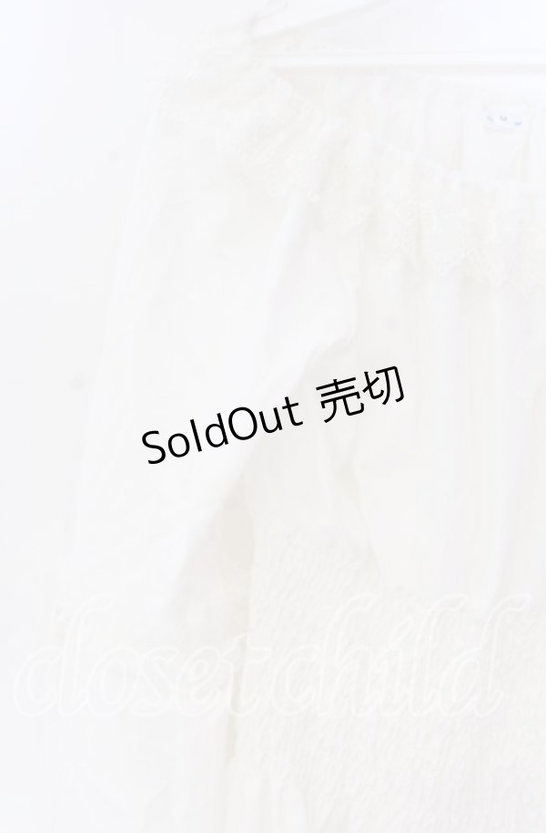 画像2: Triple fortune / シャーリングブラウス(長袖) M ホワイト O-25-10-29-058-EL-BL-IG-OS (2)