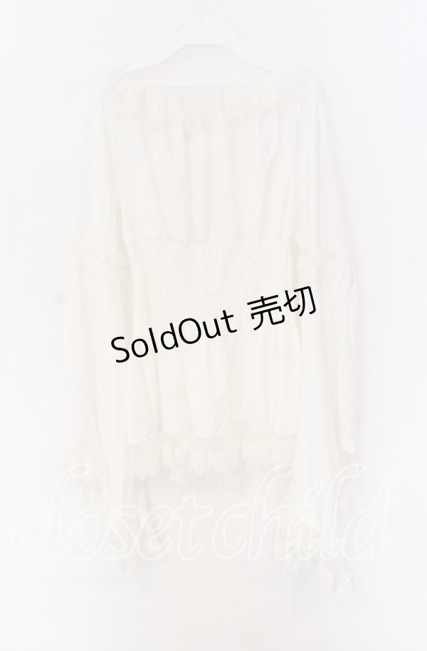 画像3: Triple fortune / シャーリングブラウス(長袖) M ホワイト O-25-10-29-058-EL-BL-IG-OS (3)