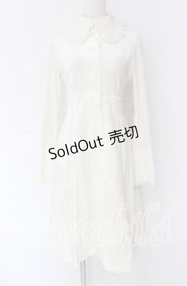 画像1: PEACE NOW / クラッシュベロア丸襟ワンピース M アイボリー O-25-10-29-059-PU-OP-IG-OS (1)