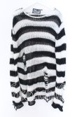 画像1: KILL STAR / Pugsley Knit Sweater XL ブラック×ホワイト O-25-10-29-060-SL-TO-IG-OS (1)