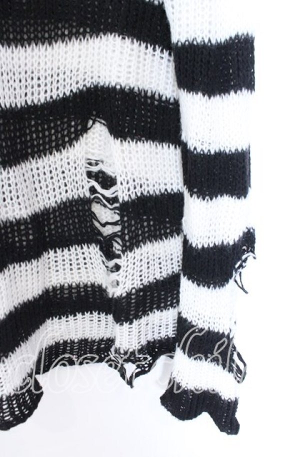 画像2: KILL STAR / Pugsley Knit Sweater XL ブラック×ホワイト O-25-10-29-060-SL-TO-IG-OS (2)