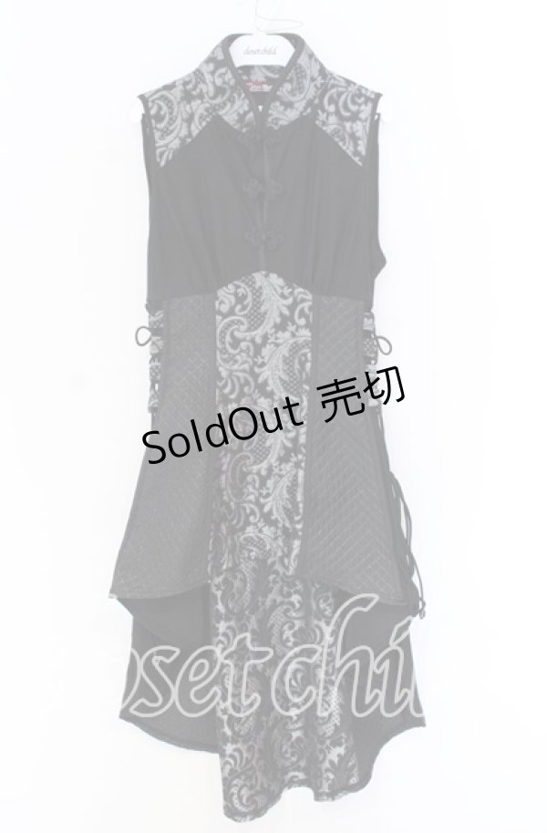 画像1: Qutie Frash / チャイナ後ろロングワンピース  ブラック O-25-10-29-008-QU-OP-IG-OS (1)