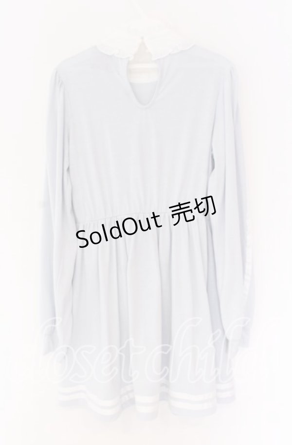 画像3: 【SALE】Jamieエーエヌケー / チャイナジャージワンピース M サックス O-25-10-29-062-LO-OP-OW-ZT372 (3)