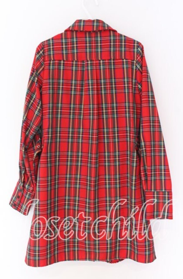 画像2: Jamie エーエヌケー / ネクタイチェックワンピース M アカ O-25-10-29-063-LO-OP-OW-OS (2)