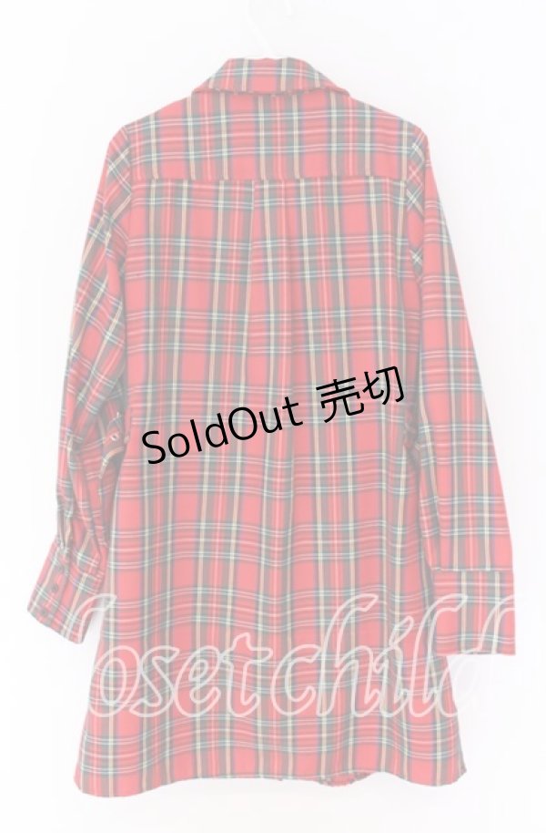 画像2: Jamie エーエヌケー / ネクタイチェックワンピース M アカ O-25-10-29-063-LO-OP-OW-OS (2)