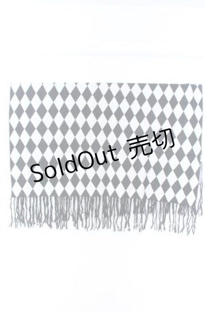 画像: BPN FOR MEN / ダイヤ柄ニットストール M ブラック×ホワイト O-25-10-29-002-GO-ZA-IG-OS