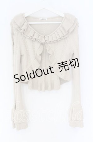 画像: Hoshibako Works / ショートフリルカーディガン  ベージュ O-25-10-29-065-LO-TO-OW-OS