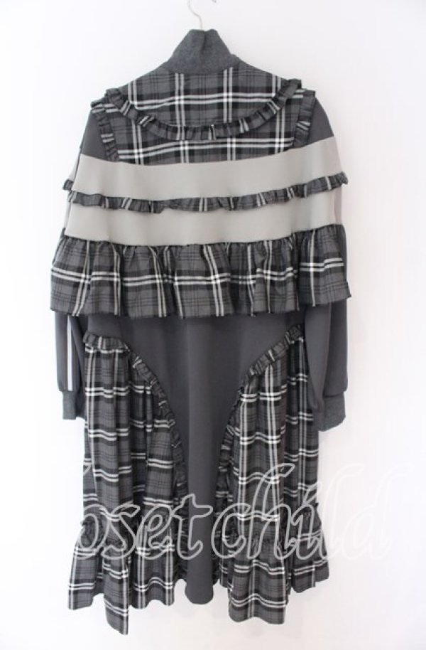 画像3: HEIHEI / ヨークフリルジャージワンピース  グレー O-25-10-29-066-PU-OP-OW-OS (3)