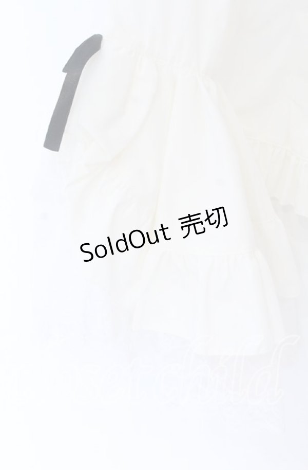 画像3: MARBLE / デコラティブタイ付き姫袖ブラウス  ホワイト×ブラック O-25-10-29-067-GO-BL-OW-OS (3)