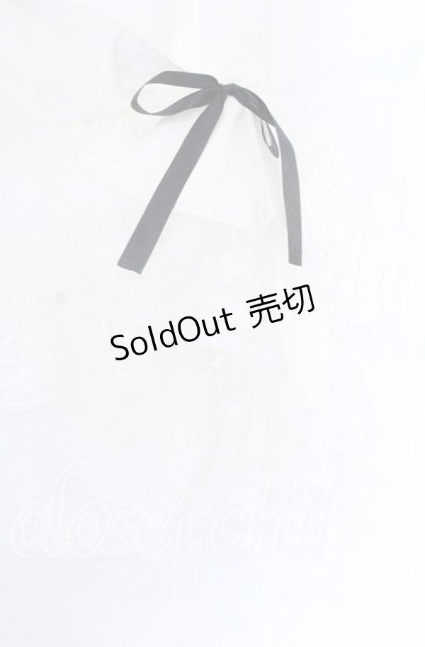 画像4: MARBLE / デコラティブタイ付き姫袖ブラウス  ホワイト×ブラック O-25-10-29-067-GO-BL-OW-OS (4)